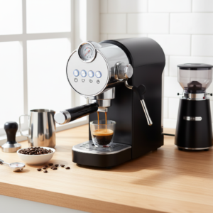Easy Control Button Espresso Machine Rich Crema 20 Bar Pump Coffee Maker for Cafe Office Hotel Use